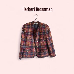 Herbert Grossman Tweed Wool Jacket Sz 8